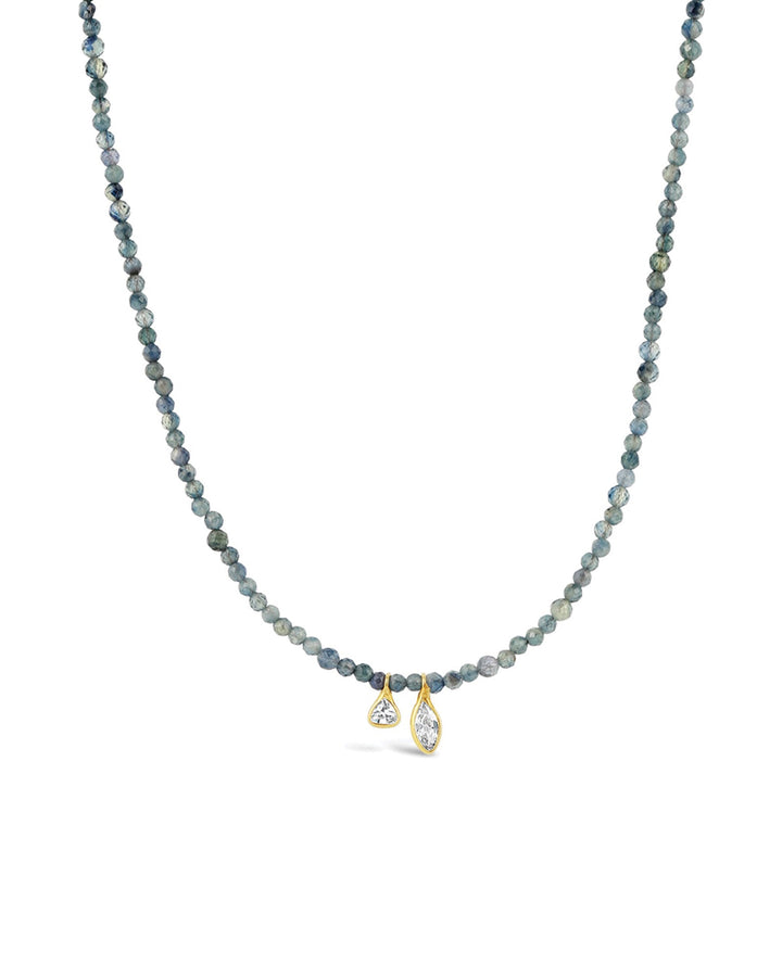 Poppy Rose-Karen Necklace-Necklaces-14k Gold-fill, Blue Sapphire, Cubic Zirconia-Blue Ruby Jewellery-Vancouver Canada