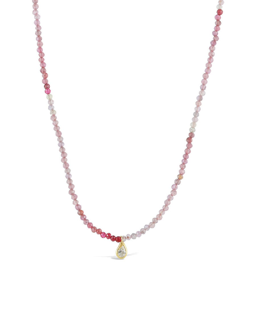 Poppy Rose-Karen Necklace-Necklaces-14k Gold-fill, Ruby & Cubic Zirconia Pendant-Blue Ruby Jewellery-Vancouver Canada