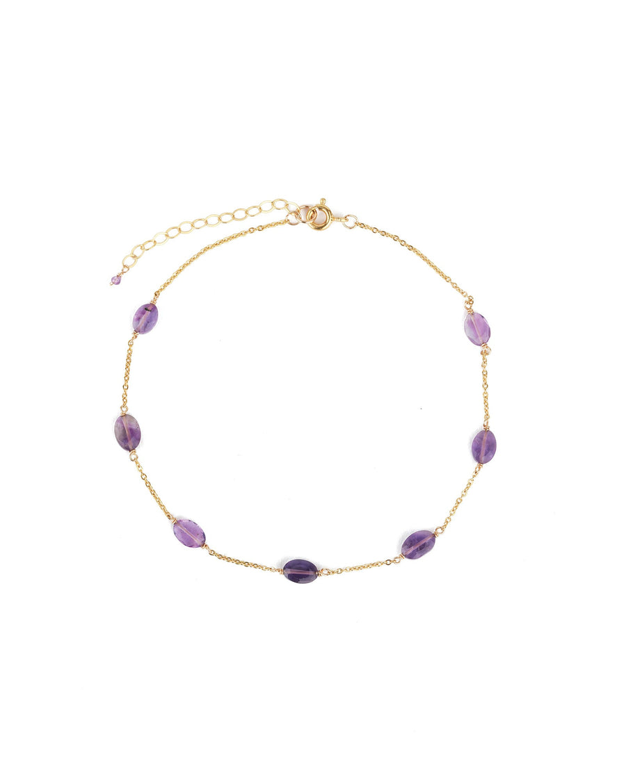 Poppy Rose-Kate Anklet-Anklets-14k Gold Filled, Amethyst-Blue Ruby Jewellery-Vancouver Canada