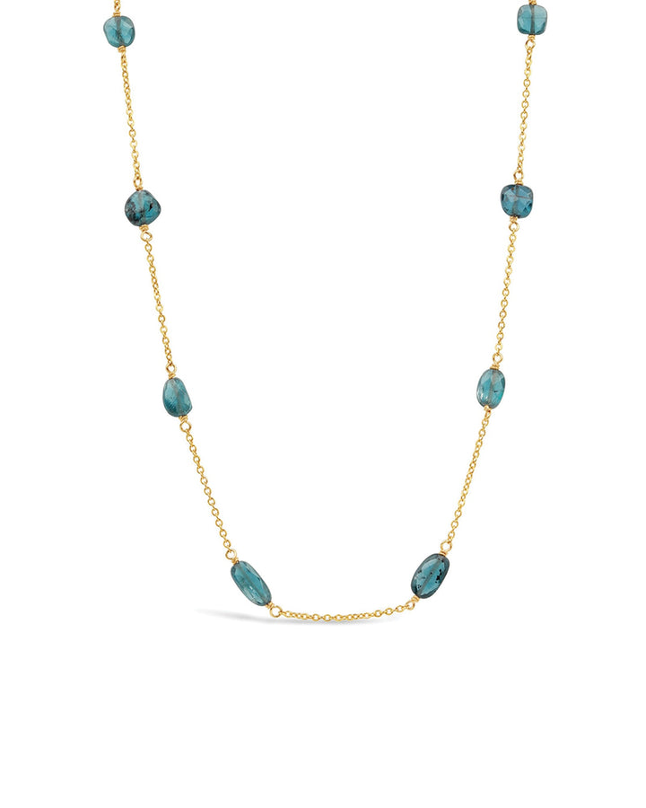 Poppy Rose-Kate Necklace-Necklaces-14k Gold-fill, Blue Kyanite-Blue Ruby Jewellery-Vancouver Canada