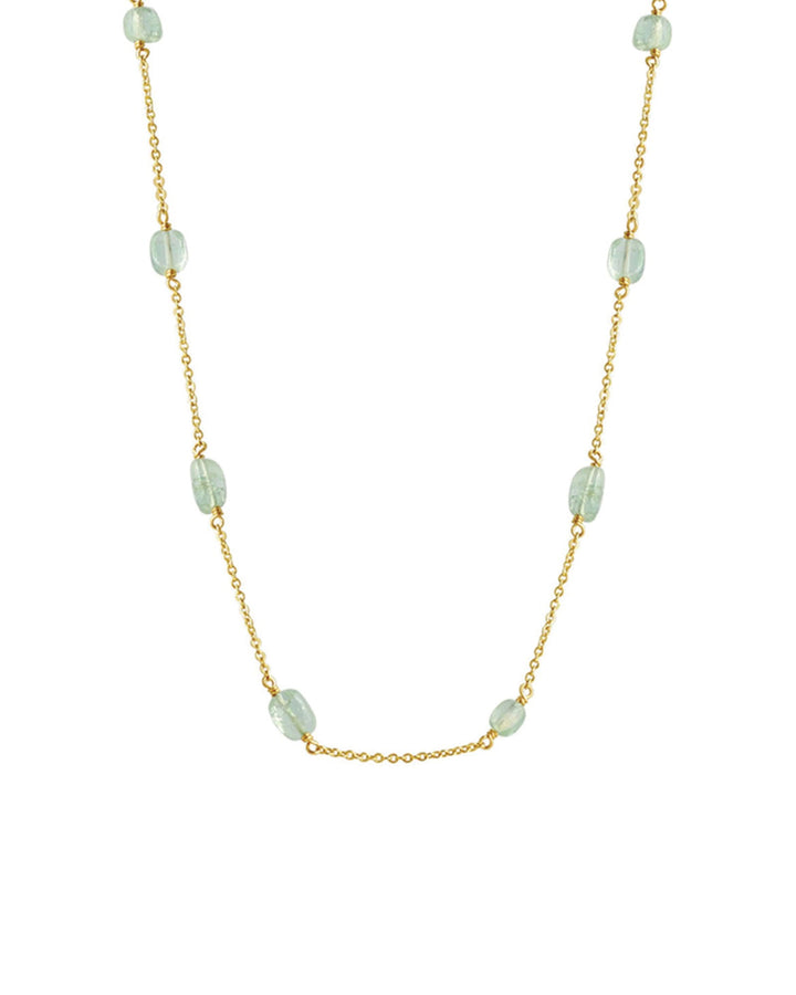 Poppy Rose-Kate Necklace-Necklaces-14k Gold-fill, Green Tourmaline-Blue Ruby Jewellery-Vancouver Canada