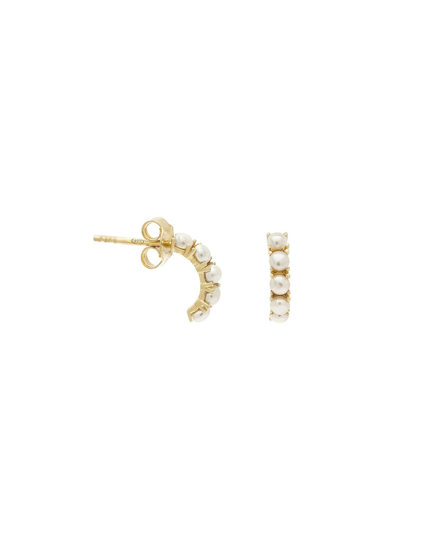 Leah Alexandra-Kusshi Hoops-Earrings-14k Gold Vermeil, Freshwater Pearl-Blue Ruby Jewellery-Vancouver Canada