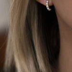 Leah Alexandra-Kusshi Mini Hoops-Earrings-14k Gold Vermeil, Freshwater Pearl-Blue Ruby Jewellery-Vancouver Canada