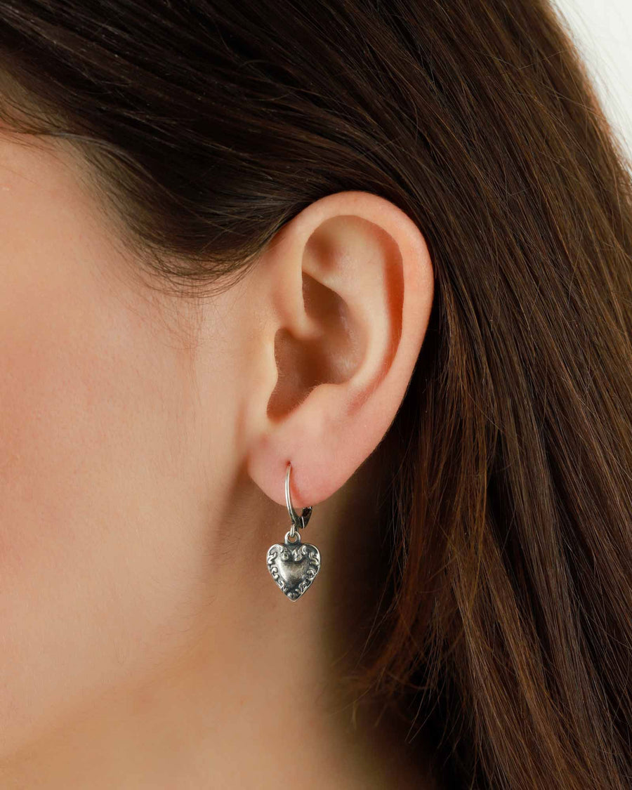La Vie Parisienne-Lace Heart Hooks-Earrings-Sterling Silver Plated-Blue Ruby Jewellery-Vancouver Canada