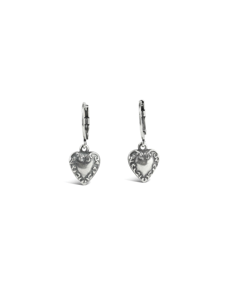 La Vie Parisienne-Lace Heart Hooks-Earrings-Sterling Silver Plated-Blue Ruby Jewellery-Vancouver Canada