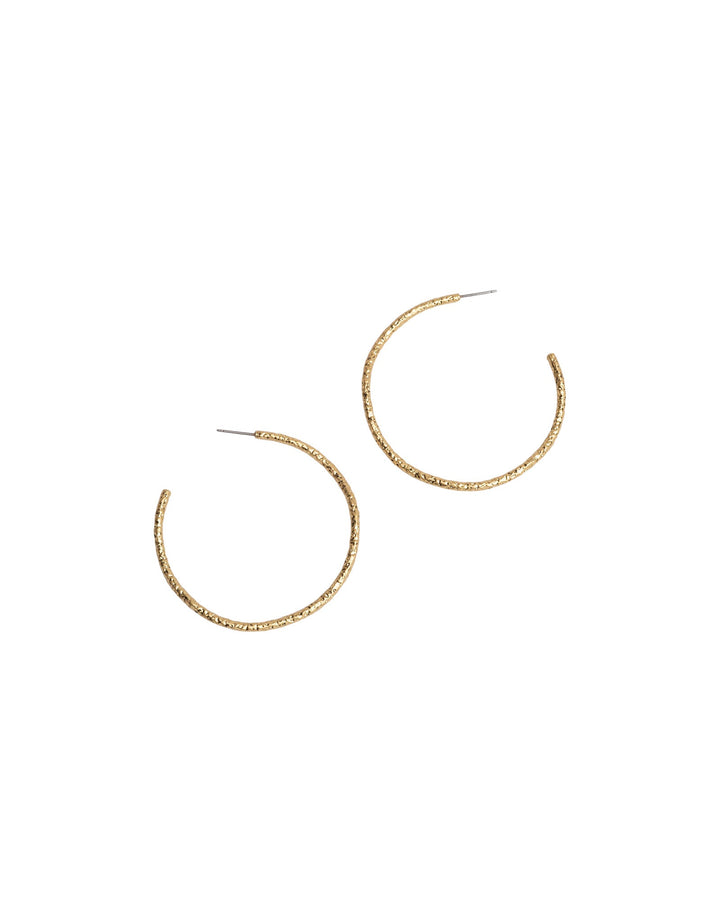 Alexis Bittar-Large Textured Hoops-Earrings-14k Gold Plated-Blue Ruby Jewellery-Vancouver Canada