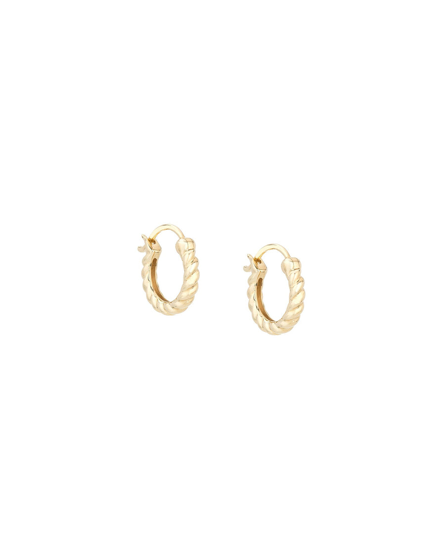 Adina Reyter-Lasso Huggie Hoops-Earrings-14k Yellow Gold-Blue Ruby Jewellery-Vancouver Canada