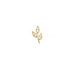 Valley of the Fine-Leaf CZ Stud-Earrings-10k Yellow Gold, Cubic Zirconia-Blue Ruby Jewellery-Vancouver Canada