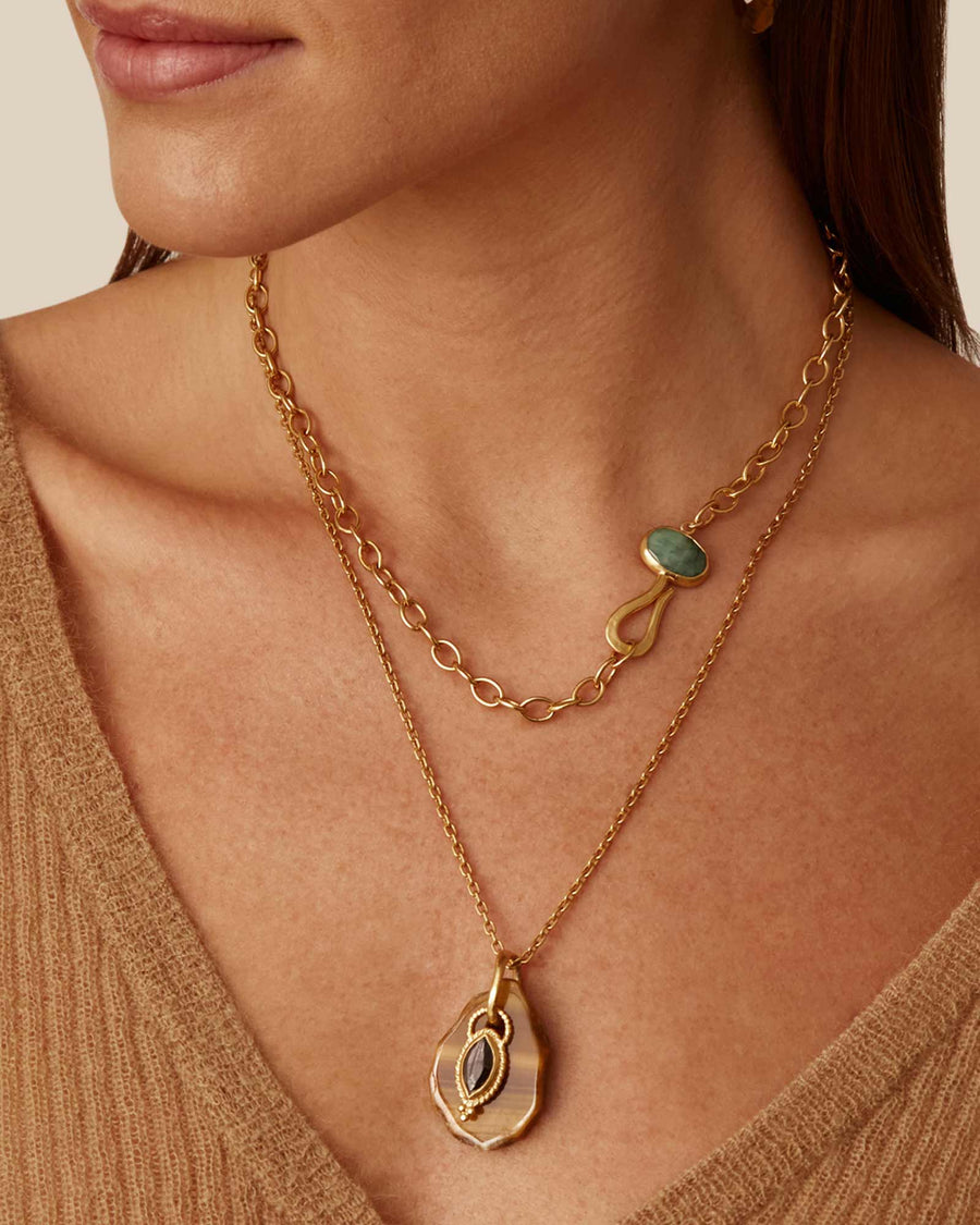 Chan Luu-Light Emerald Odyssey Necklace-Necklaces-18k Gold Vermeil-Blue Ruby Jewellery-Vancouver Canada