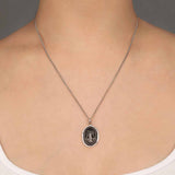Lighthouse Talisman-Oxidized Sterling Silver-Blue Ruby Jewellery-Vancouver Canada