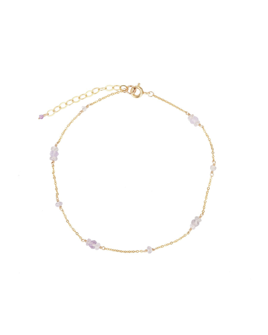 Poppy Rose-Linda Anklet-Anklets-14k Gold Fill, Amethyst, Pink Sapphire-Blue Ruby Jewellery-Vancouver Canada