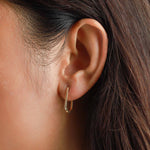 Link Huggies-Earrings-Goldhive-14k Yellow Gold-Blue Ruby Jewellery-Vancouver-Canada