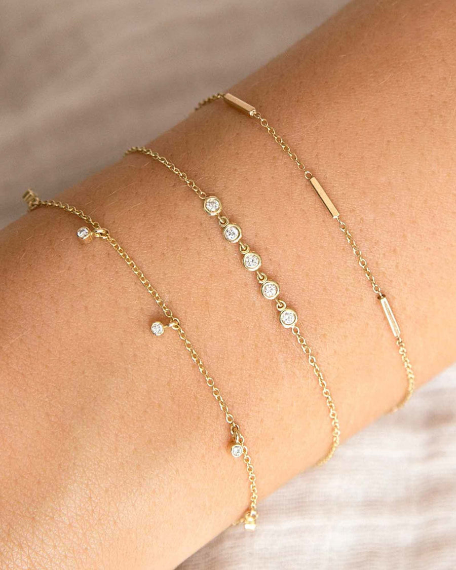 Zoe Chicco-Linked Floating Diamond Bracelet-Bracelets-14k Yellow Gold, Diamond-Blue Ruby Jewellery-Vancouver Canada