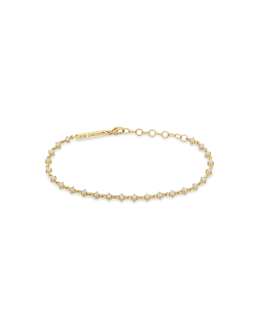 Zoe Chicco-Linked Prong Diamond Tennis Bracelet-Bracelets-14k Yellow Gold, Diamond-Blue Ruby Jewellery-Vancouver Canada