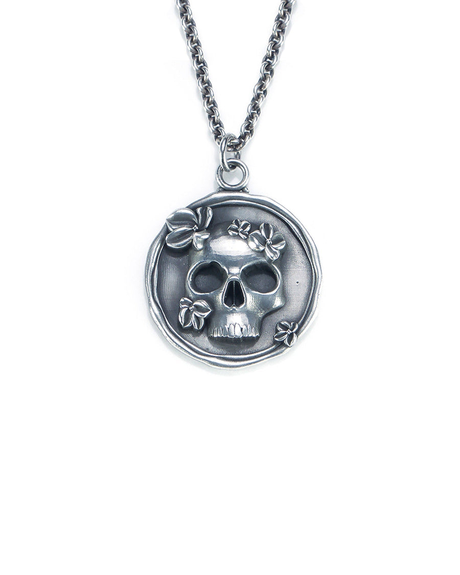Kolton Babych-Living Dead Pendant-Necklaces-Oxidized Sterling Silver-Blue Ruby Jewellery-Vancouver Canada