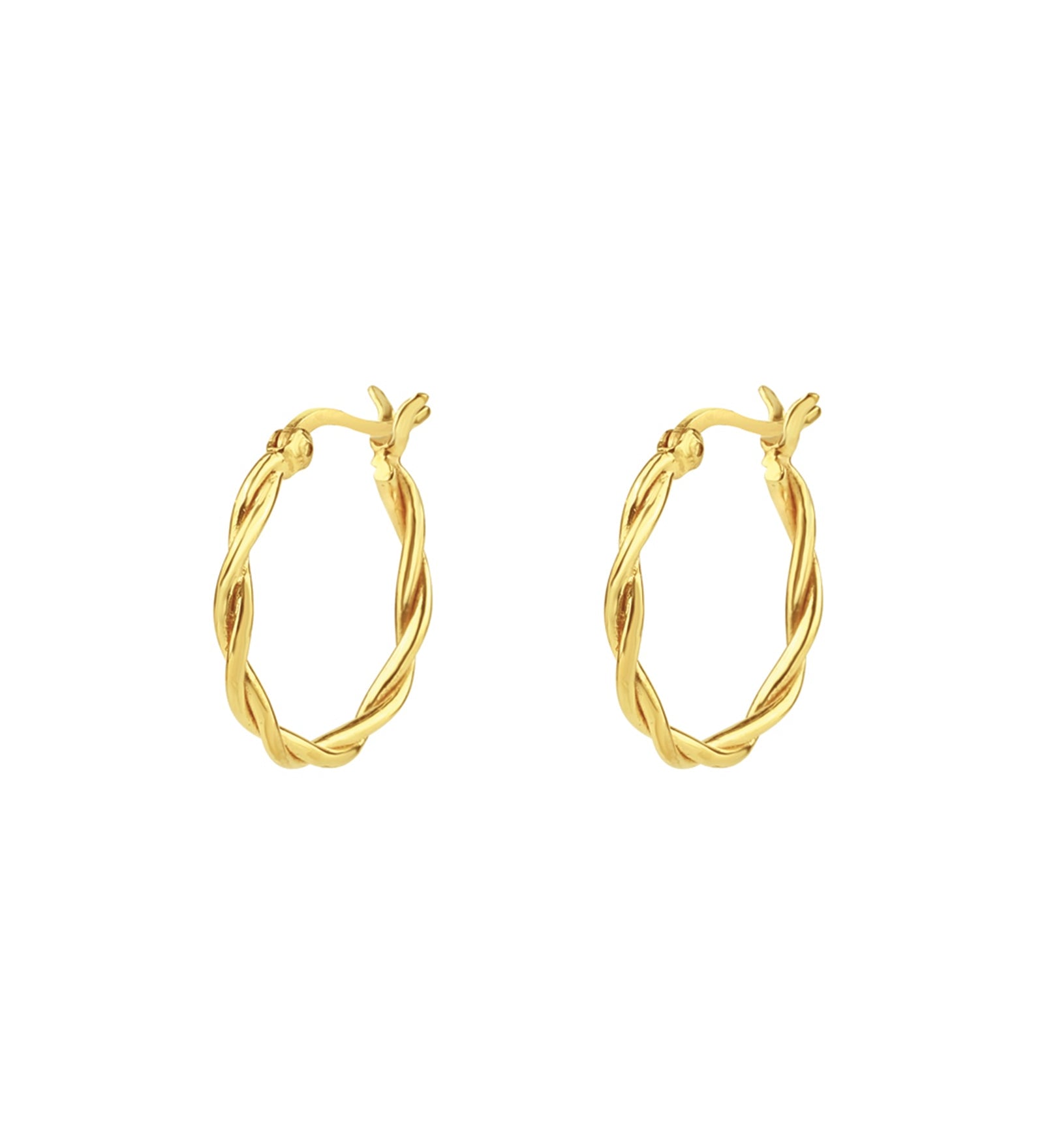 Tashi-Loose Twist Hoops I 20mm-Earrings-14k Gold Vermeil-Blue Ruby Jewellery-Vancouver Canada