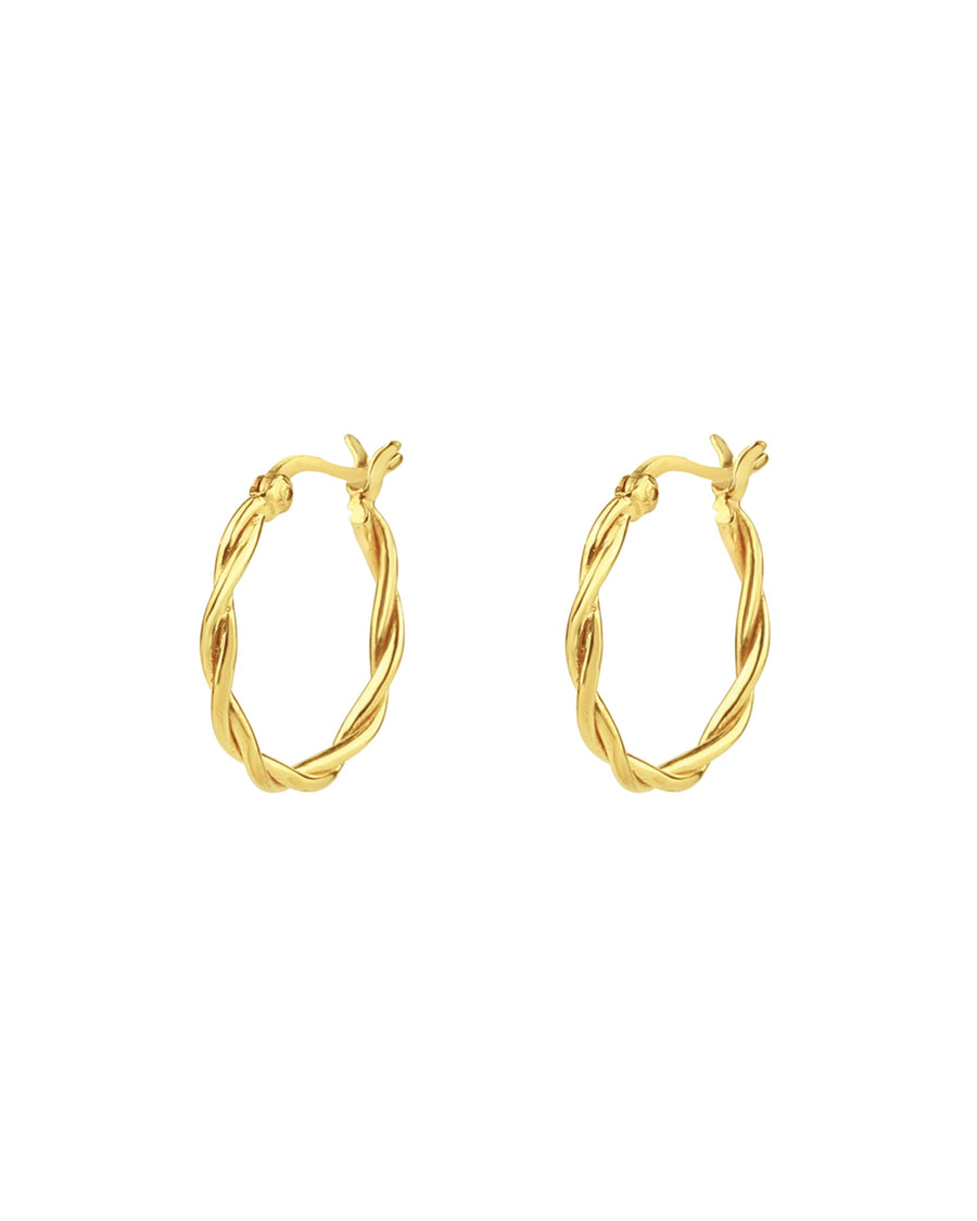 Tashi-Loose Twist Hoops I 20mm-Earrings-14k Gold Vermeil-Blue Ruby Jewellery-Vancouver Canada