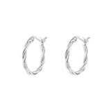 Tashi-Loose Twist Hoops I 20mm-Earrings-Sterling Silver-Blue Ruby Jewellery-Vancouver Canada