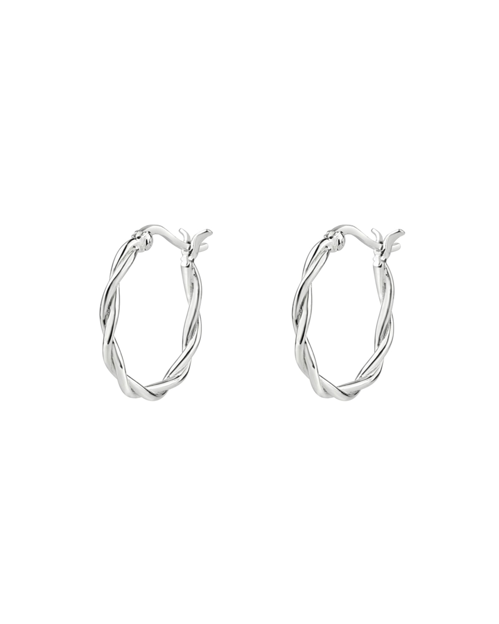Tashi-Loose Twist Hoops I 20mm-Earrings-Sterling Silver-Blue Ruby Jewellery-Vancouver Canada