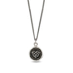 Love Knot Talisman-Oxdized Sterling Silver-Blue Ruby Jewellery-Vancouver Canada