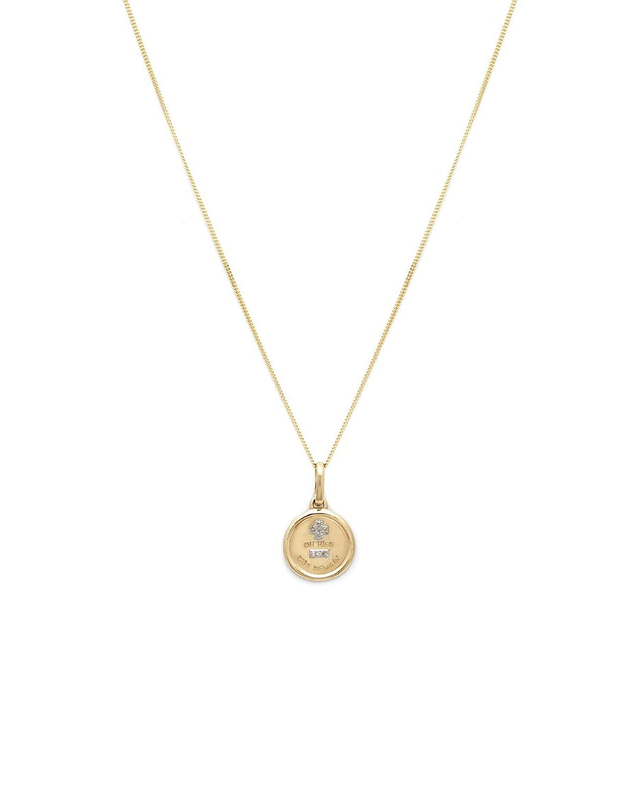 Leah Alexandra Fine-Love Token Necklace Round-Necklaces-14k Yellow Gold, Diamond-Blue Ruby Jewellery-Vancouver Canada