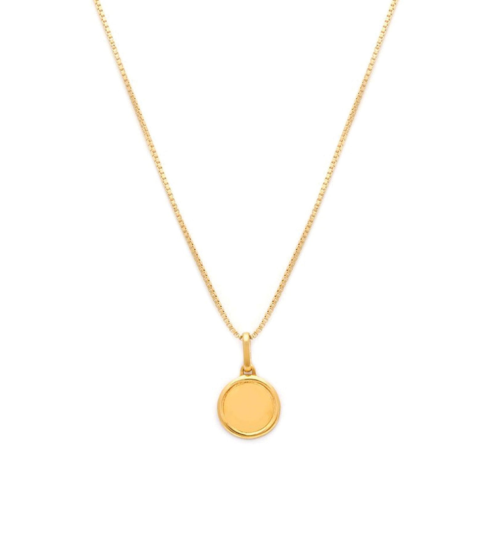 Leah Alexandra-Love Token Round Necklace-Necklaces-14k Gold Vermeil, 14k Gold-fill, Cubic Zirconia-Blue Ruby Jewellery-Vancouver Canada