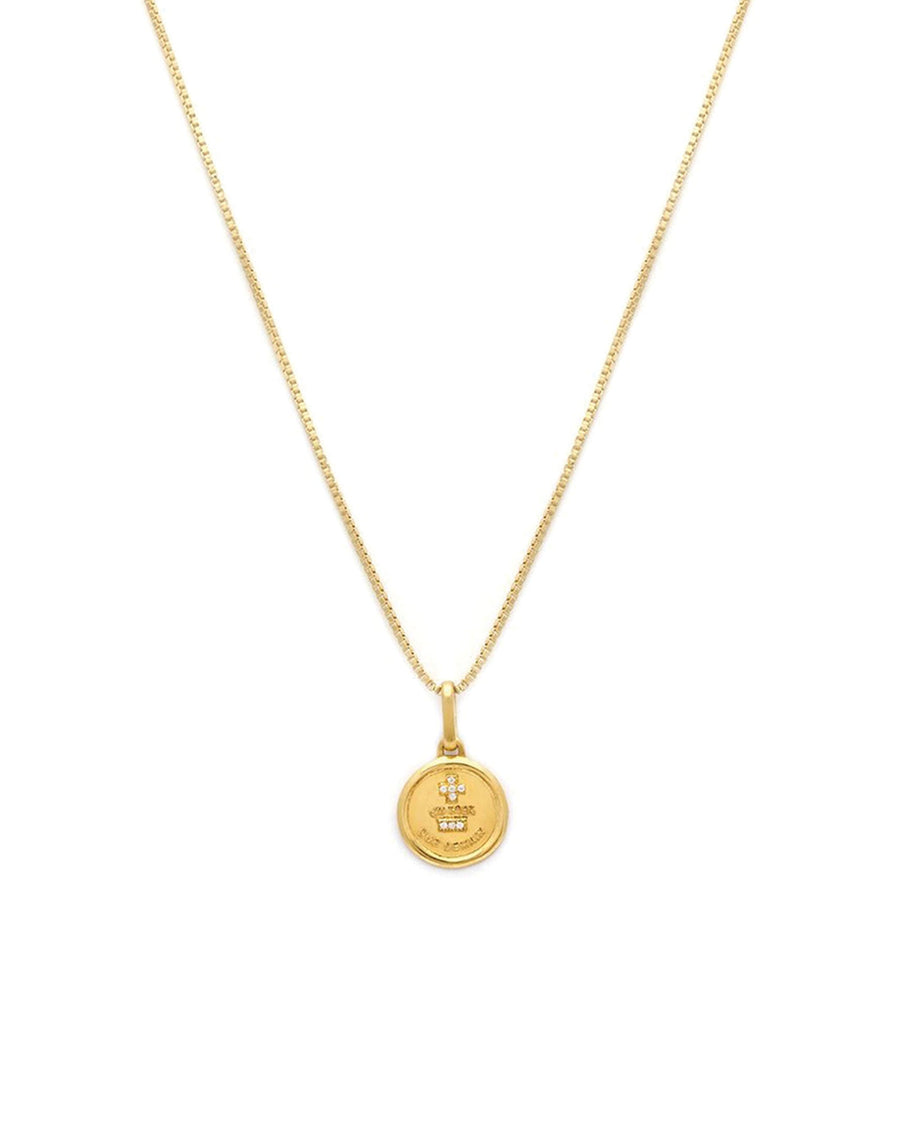 Leah Alexandra-Love Token Round Necklace-Necklaces-14k Gold Vermeil, 14k Gold-fill, Cubic Zirconia-Blue Ruby Jewellery-Vancouver Canada