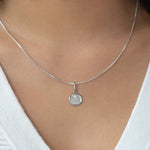 Leah Alexandra-Love Token Round Necklace-Necklaces-Sterling Silver, Cubic Zirconia-Blue Ruby Jewellery-Vancouver Canada