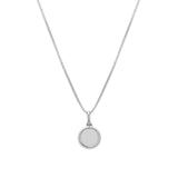 Leah Alexandra-Love Token Round Necklace-Necklaces-Sterling Silver, Cubic Zirconia-Blue Ruby Jewellery-Vancouver Canada
