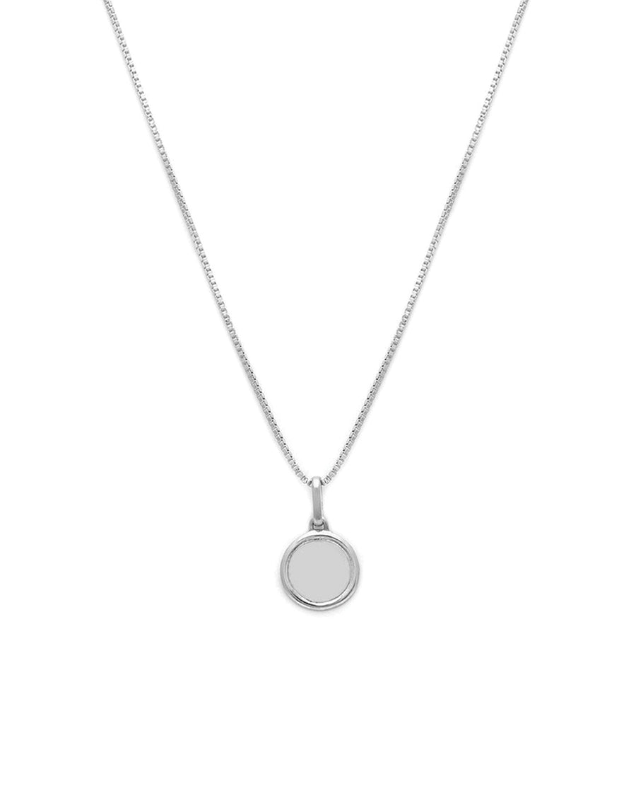 Leah Alexandra-Love Token Round Necklace-Necklaces-Sterling Silver, Cubic Zirconia-Blue Ruby Jewellery-Vancouver Canada