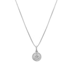 Leah Alexandra-Love Token Round Necklace-Necklaces-Sterling Silver, Cubic Zirconia-Blue Ruby Jewellery-Vancouver Canada