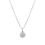 Leah Alexandra-Love Token Round Necklace-Necklaces-Sterling Silver, Cubic Zirconia-Blue Ruby Jewellery-Vancouver Canada