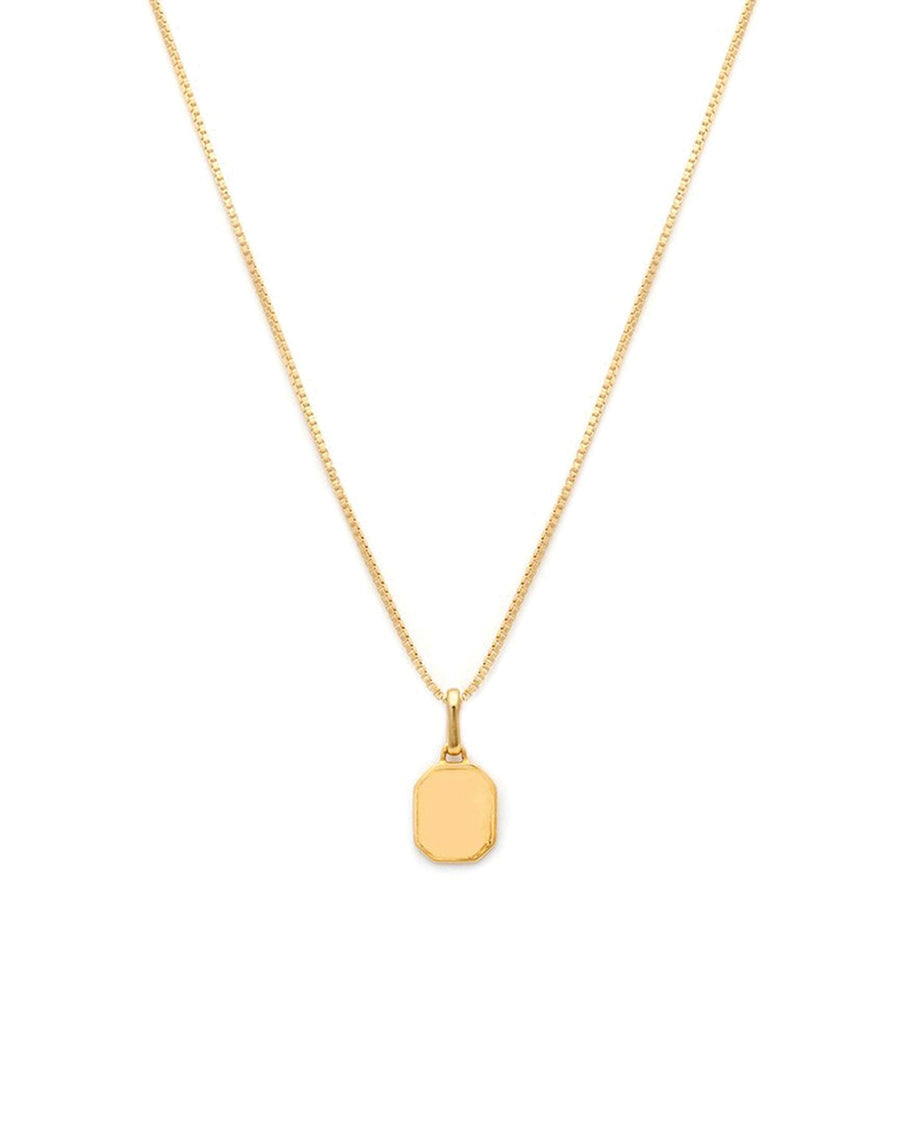 Leah Alexandra-Love Token Square Necklace-Necklaces-14k Gold Vermeil, 14k Gold-fill, Cubic Zirconia-Blue Ruby Jewellery-Vancouver Canada