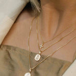 Leah Alexandra-Love Token Square Necklace-Necklaces-14k Gold Vermeil, 14k Gold-fill, Cubic Zirconia-Blue Ruby Jewellery-Vancouver Canada