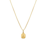 Leah Alexandra-Love Token Square Necklace-Necklaces-14k Gold Vermeil, 14k Gold-fill, Cubic Zirconia-Blue Ruby Jewellery-Vancouver Canada