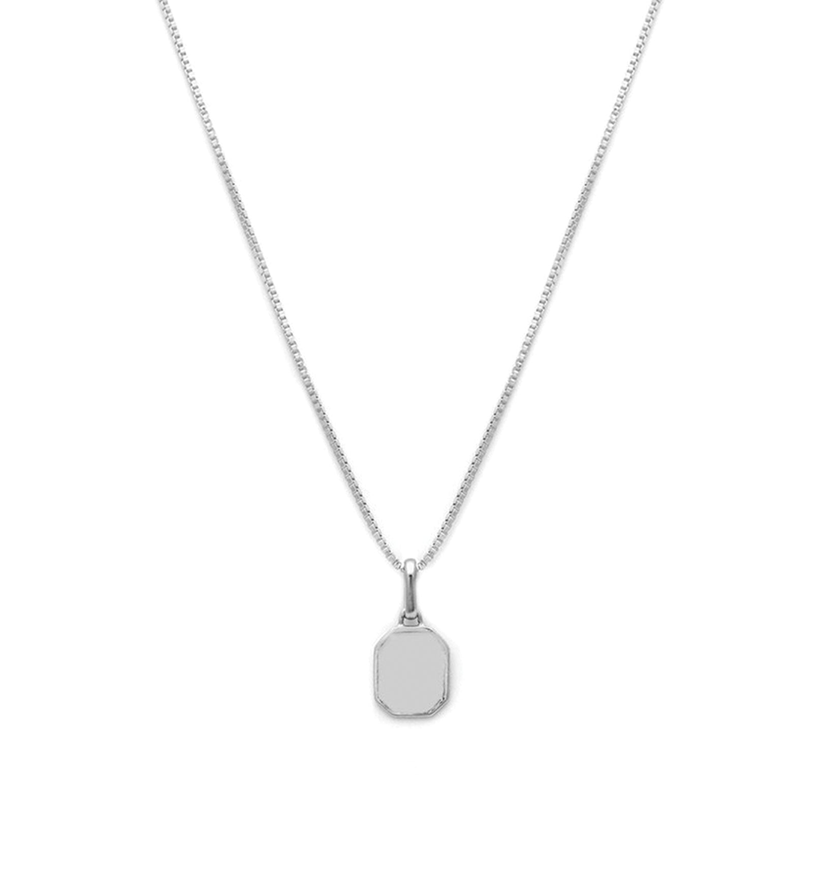 Leah Alexandra-Love Token Square Necklace-Necklaces-Sterling Silver, Cubic Zirconia-Blue Ruby Jewellery-Vancouver Canada