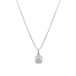 Leah Alexandra-Love Token Square Necklace-Necklaces-Sterling Silver, Cubic Zirconia-Blue Ruby Jewellery-Vancouver Canada