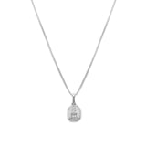 Leah Alexandra-Love Token Square Necklace-Necklaces-Sterling Silver, Cubic Zirconia-Blue Ruby Jewellery-Vancouver Canada