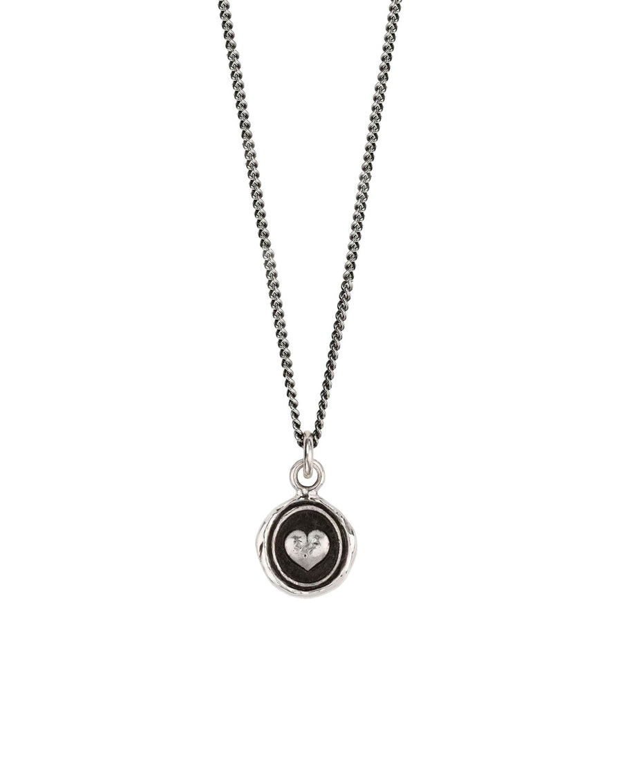 Pyrrha-Loving Appreciation Talisman-Necklaces-Oxidized Sterling Silver-Blue Ruby Jewellery-Vancouver Canada