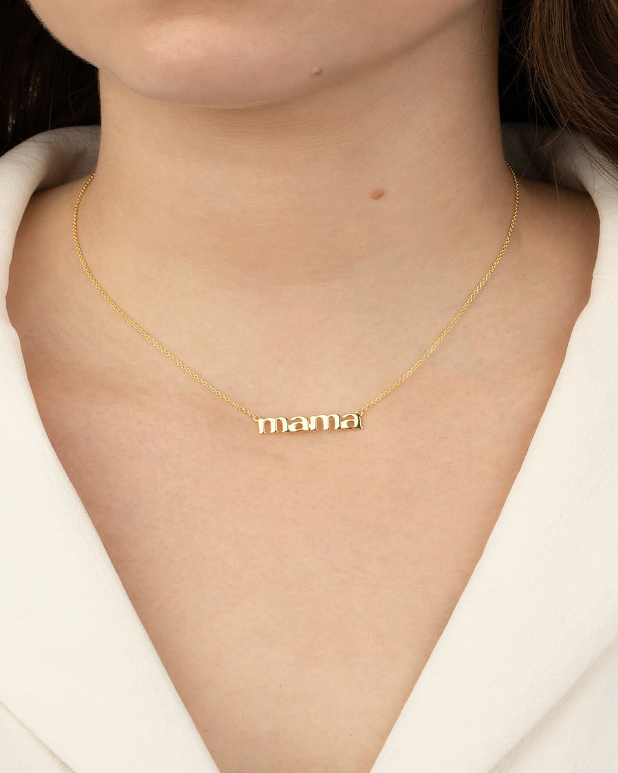 Quiet Icon-Lowercase Mama Necklace-Necklaces-14k Gold Vermeil-Blue Ruby Jewellery-Vancouver Canada