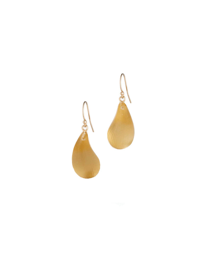 Alexis Bittar-Lucite Dewdrop Earrings-Earrings-14k Gold Vermeil, Gold Lucite-Blue Ruby Jewellery-Vancouver Canada