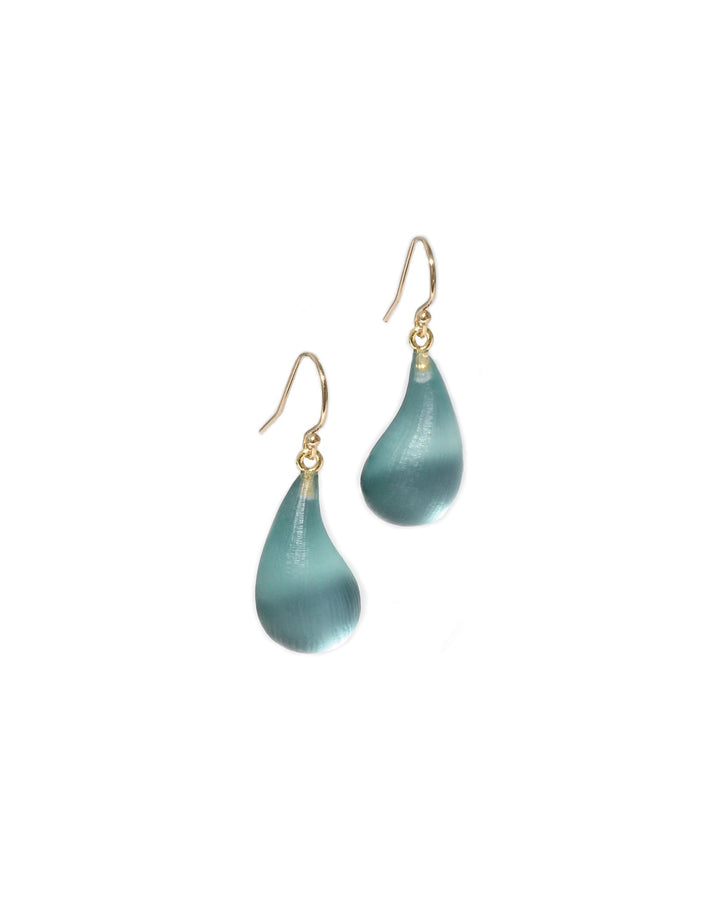Alexis Bittar-Lucite Dewdrop Earrings-Earrings-14k Gold Vermeil, Teal Lucite-Blue Ruby Jewellery-Vancouver Canada