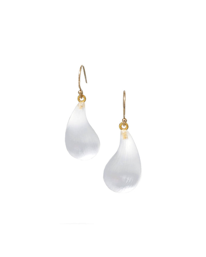 Alexis Bittar-Lucite Dewdrop Earrings-Earrings-14k Gold Vermeil, White Lucite-Blue Ruby Jewellery-Vancouver Canada