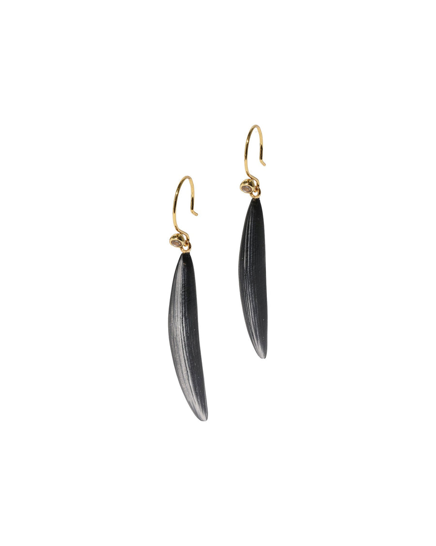 Alexis Bittar-Lucite Sliver Wire Earrings-Earrings-14k Gold Plated, Black Lucite-Blue Ruby Jewellery-Vancouver Canada