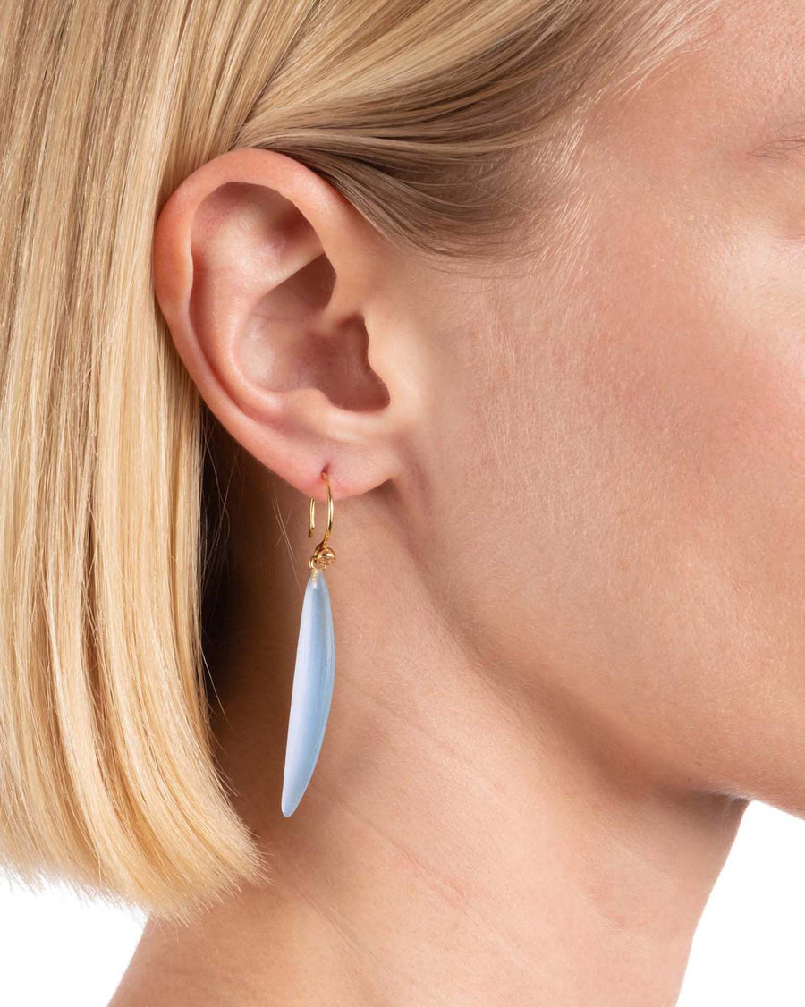 Alexis Bittar-Lucite Sliver Wire Earrings-Earrings-14k Gold Plated, Opal Lucite-Blue Ruby Jewellery-Vancouver Canada