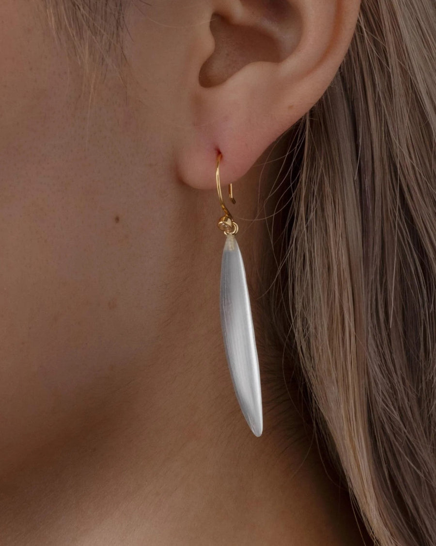 Alexis Bittar-Lucite Sliver Wire Earrings-Earrings-14k Gold Plated, White Lucite-Blue Ruby Jewellery-Vancouver Canada