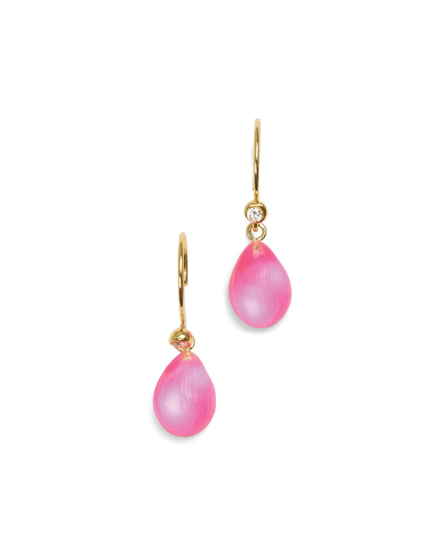 Alexis Bittar-Lucite Teardrop Earrings-Earrings-14k Gold Vermeil, Neon Pink Lucite-Blue Ruby Jewellery-Vancouver Canada