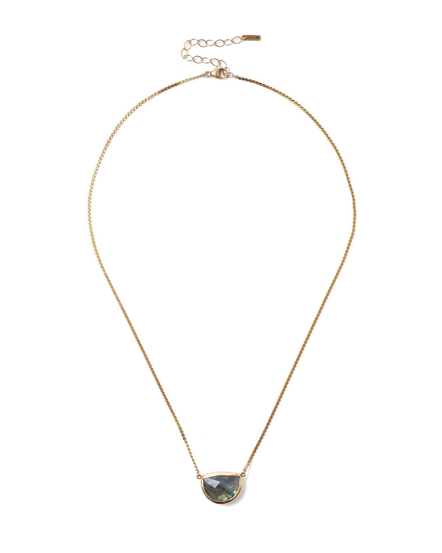 Chan Luu-Luna Necklace-Necklaces-18k Gold Vermeil, Labradorite-Blue Ruby Jewellery-Vancouver Canada