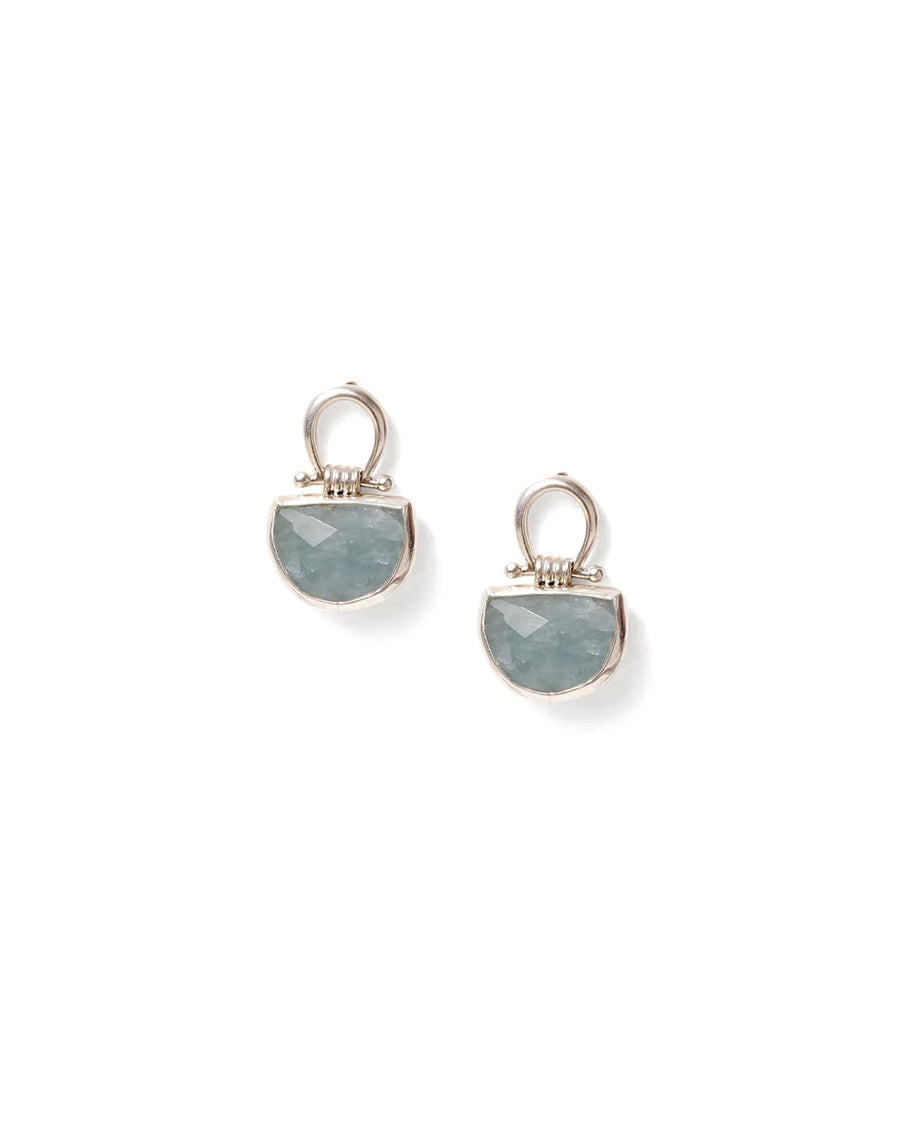 Chan Luu-Luna Studs-Earrings-Sterling Silver, Aquamarine-Blue Ruby Jewellery-Vancouver Canada