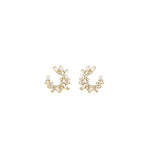Olive & Piper-Lupe Crescent Studs-Earrings-Oxidized Gold, Crystal-Blue Ruby Jewellery-Vancouver Canada